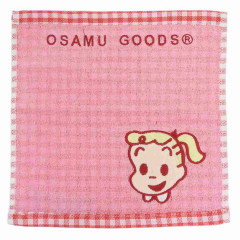 Japan Osamu Goods Mini Towel Jacquard Handkerchief - Gingham Pink