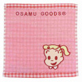 Japan Osamu Goods Mini Towel Jacquard Handkerchief - Gingham Pink - 1