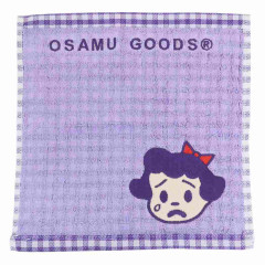 Japan Osamu Goods Mini Towel Jacquard Handkerchief - Gingham Purple
