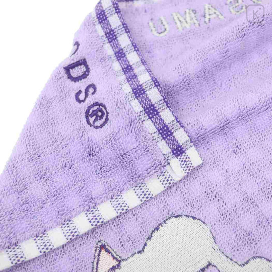 Japan Osamu Goods Mini Towel Jacquard Handkerchief - Gingham Purple - 2