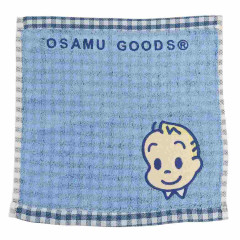 Japan Osamu Goods Mini Towel Jacquard Handkerchief - Gingham Blue