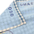 Japan Osamu Goods Mini Towel Jacquard Handkerchief - Gingham Blue - 2