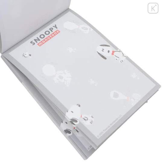 Japan Peanuts Mini Notepad - Snoopy & Woodstock : Monotone - 2