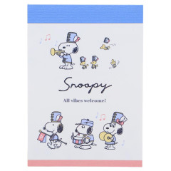 Japan Peanuts Mini Notepad - Snoopy & Woodstock : Marching Team