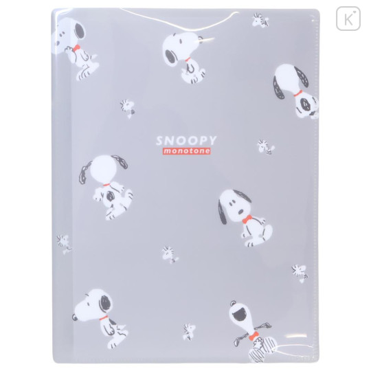 Japan Peanuts 10 Pockets A4 Clear Holder - Snoopy & Woodstock : Monotone - 1