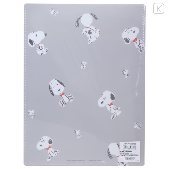 Japan Peanuts 10 Pockets A4 Clear Holder - Snoopy & Woodstock : Monotone - 2