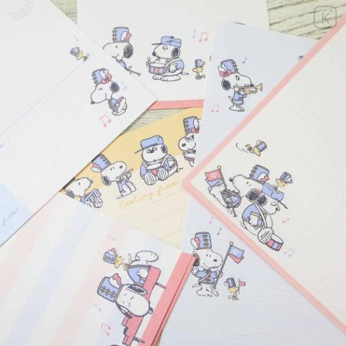 Japan Peanuts Volume Up Letter Envelope Set - Snoopy & Woodstock : Marching Team - 4