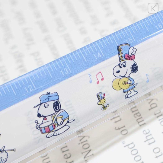 Japan Peanuts 17cm Ruler - Snoopy : Marching Team - 2