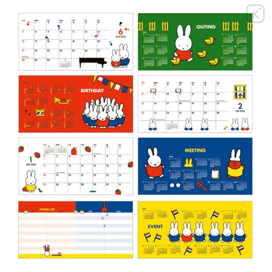 Japan Miffy Desk Calendar - Miffy : Blue Flower 2026 - 3
