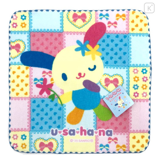 Japan Sanrio Mini Towel Handkerchief - Usahana : Wink - 1