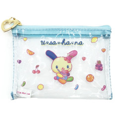 Japan Sanrio Clear Flat Mini Pouch - Usahana : Blue
