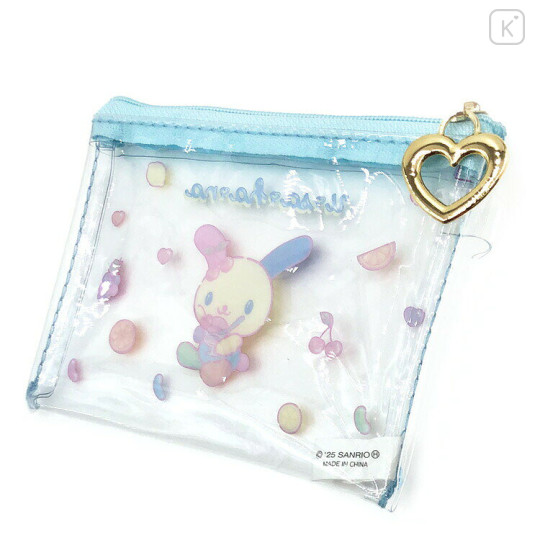 Japan Sanrio Clear Flat Mini Pouch - Usahana : Blue - 2