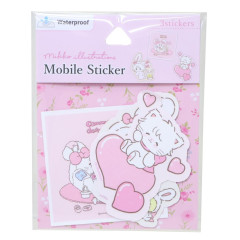 Japan Mikko Illustrations Waterproof Mobile Sticker Pack - Mousse Pink