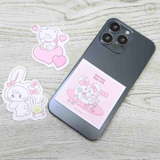 Japan Mikko Illustrations Waterproof Mobile Sticker Pack - Mousse Pink - 2