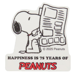 Japan Peanuts Vinyl Sticker - Snoopy : 75th Anniversary Newspaper