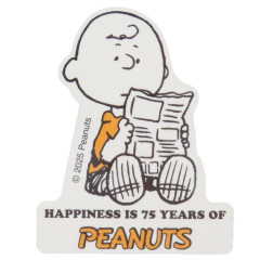 Japan Peanuts Vinyl Sticker - Charlie : 75th Anniversary Newspaper