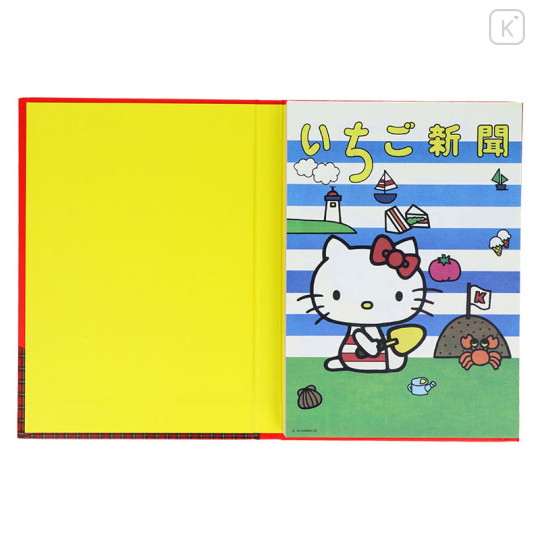 Japan Sanrio Letter Pad - Hello Kitty & Hello Mimmy & Tiny Chum : Strawberry Newspaper 50th Anniversary Red - 3