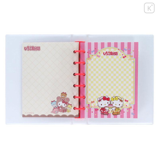 Japan Sanrio 6 Hole Sticker Binder - Hello Kitty & Hello Mimmy : Strawberry Newspaper 50th Anniversary - 4