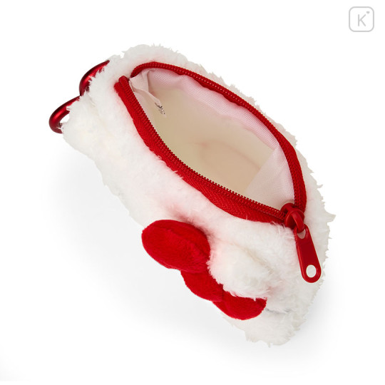 Japan Sanrio Original Mascot Mini Pouch with Carabiner - Hello Kitty : Fluffy Face - 3