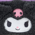 Japan Sanrio Original Mascot Mini Pouch with Carabiner - Kuromi : Fluffy Face - 4