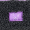 Japan Sanrio Original Mascot Mini Pouch with Carabiner - Kuromi : Fluffy Face - 5
