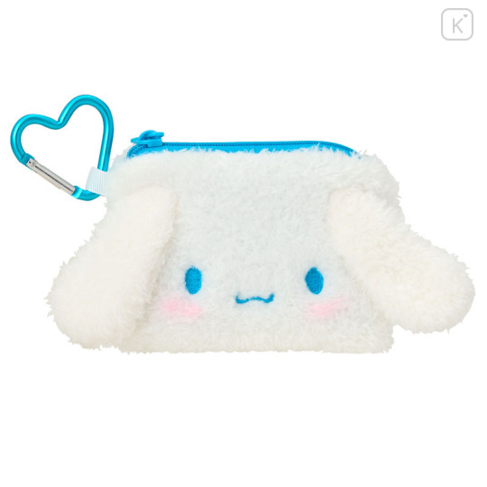 Japan Sanrio Original Mascot Mini Pouch with Carabiner - Cinnamoroll : Fluffy Face - 1