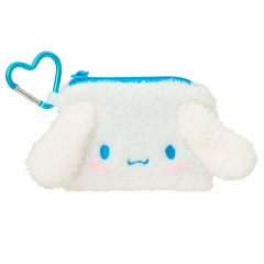 Japan Sanrio Original Mascot Mini Pouch with Carabiner - Cinnamoroll : Fluffy Face