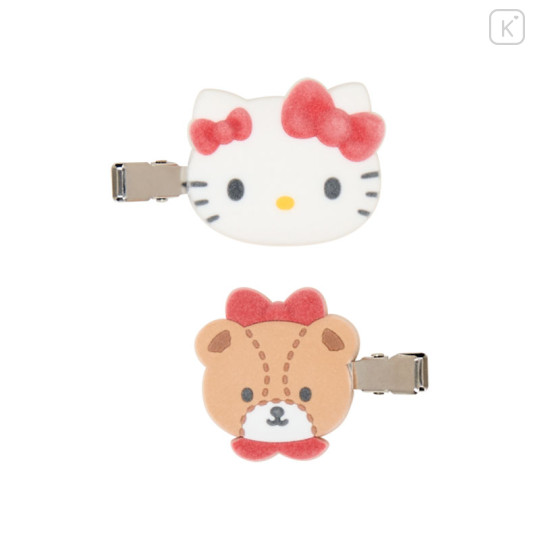 Japan Sanrio Original Bangs Clip Set - Hello Kitty & Tiny Chum : Flocked - 2
