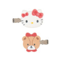 Japan Sanrio Original Bangs Clip Set - Hello Kitty & Tiny Chum : Flocked - 2