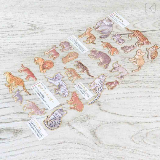 Japan Picture Book Sticker - Feline Animal - 2