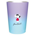 Japan Peanuts Stainless Steel Tumbler - Snoopy : Purple Blue Joe Cool - 1