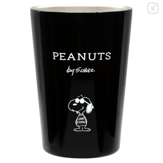Japan Peanuts Stainless Steel Tumbler - Snoopy : Black Joe Cool - 1