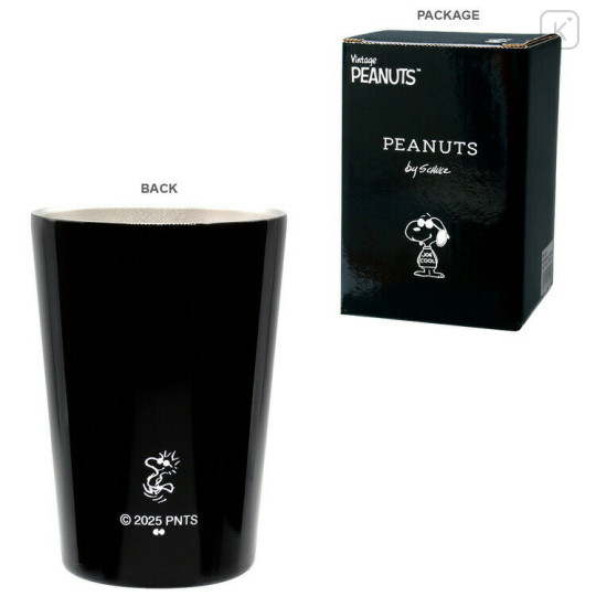 Japan Peanuts Stainless Steel Tumbler - Snoopy : Black Joe Cool - 2