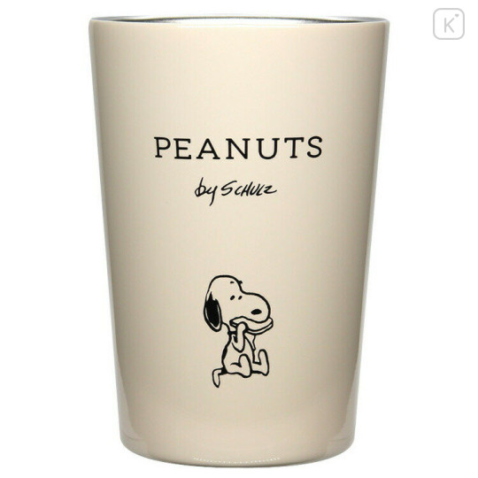 Japan Peanuts Stainless Steel Tumbler - Snoopy : Retro Beige - 1