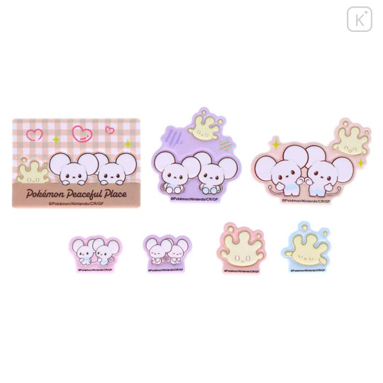 Japan Pokemon Puffy Sticker - Milcery & Tandemaus : Pokepeace - 2