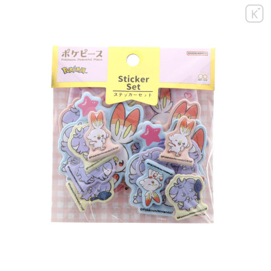 Japan Pokemon Puffy Sticker - Espurr & Scorbunny : Pokepeace - 1
