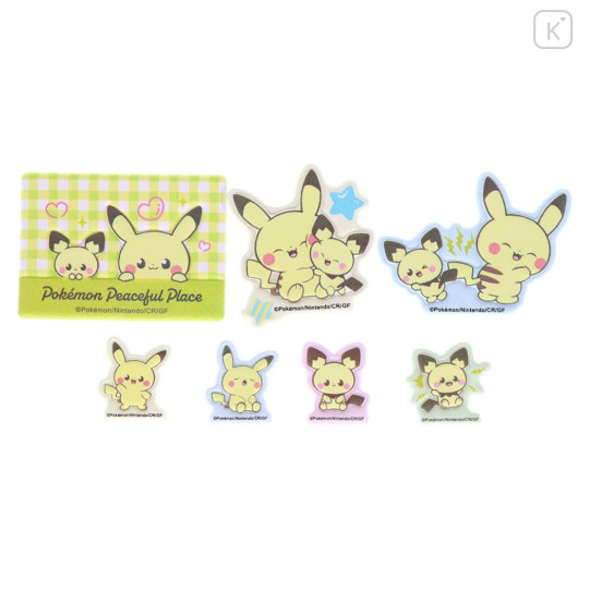 Japan Pokemon Puffy Sticker - Pichu & Pikachu : Pokepeace - 2