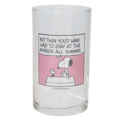 Japan Peanuts Glass Tumbler - Snoopy & Woodstock : Comic Pink