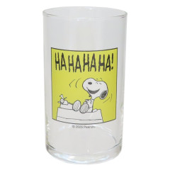 Japan Peanuts Glass Tumbler - Snoopy : Comic Yellow HaaHaa