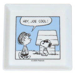 Japan Peanuts Porcelain Small Square Plate - Snoopy : Comic Blue