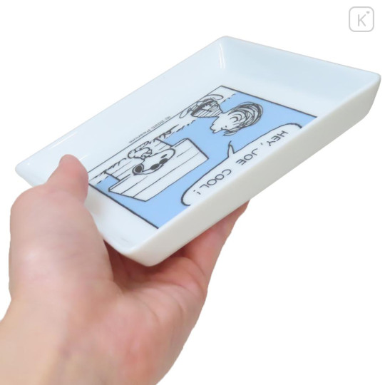 Japan Peanuts Porcelain Small Square Plate - Snoopy : Comic Blue - 2