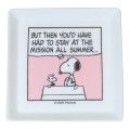 Japan Peanuts Porcelain Small Square Plate - Snoopy & Woodstock : Comic Pink - 1