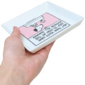 Japan Peanuts Porcelain Small Square Plate - Snoopy & Woodstock : Comic Pink - 2