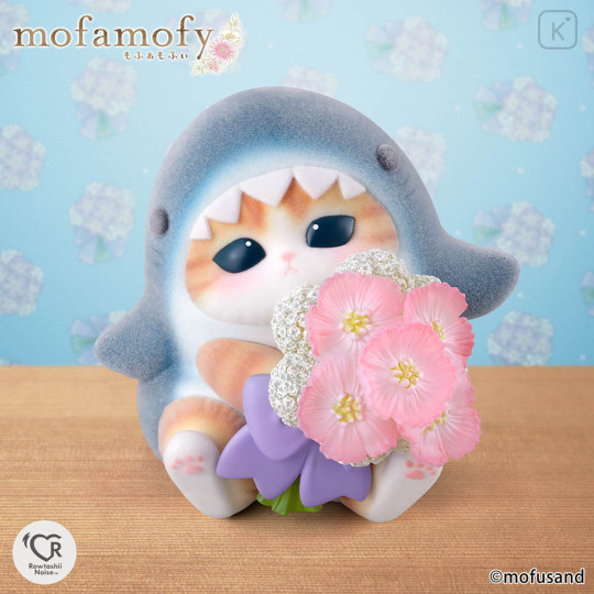 Japan Mofusand Miniature Figure - Mofamofy Shark Cat Flower Bouquet - 2