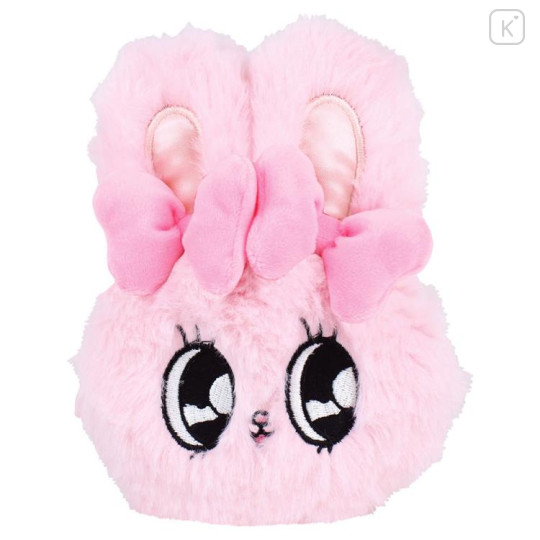 Japan Esther Bunny Mini Plush Pouch with Carabiner - Pink - 1