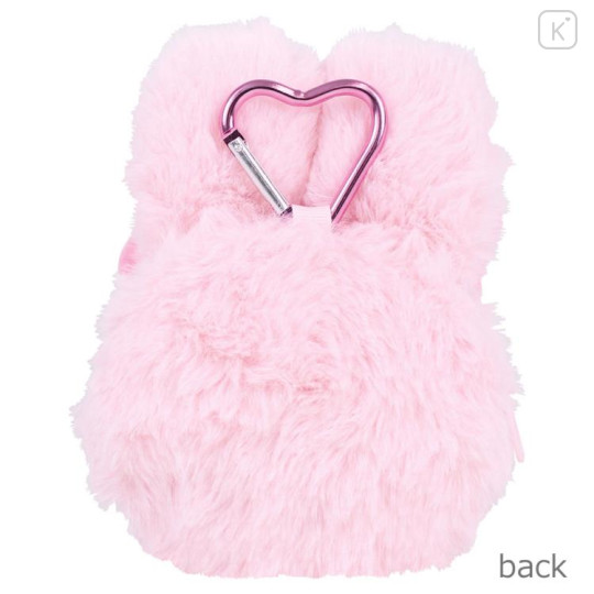 Japan Esther Bunny Mini Plush Pouch with Carabiner - Pink - 2