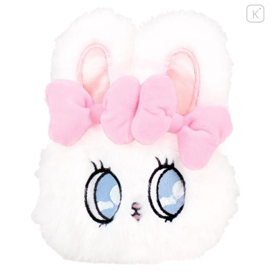 Japan Esther Bunny Mini Plush Pouch with Carabiner - White - 1
