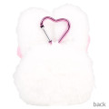 Japan Esther Bunny Mini Plush Pouch with Carabiner - White - 2