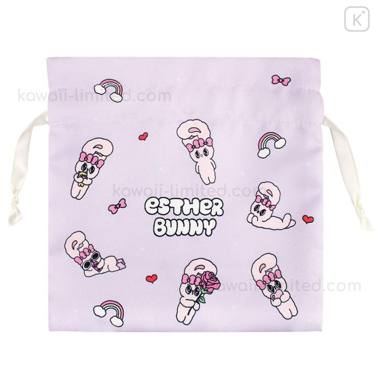 Japan Esther Bunny Drawstring Bag - Light Purple | Kawaii