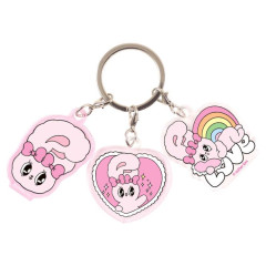 Japan Esther Bunny Acrylic Keychain 3 Charm - Rainbow